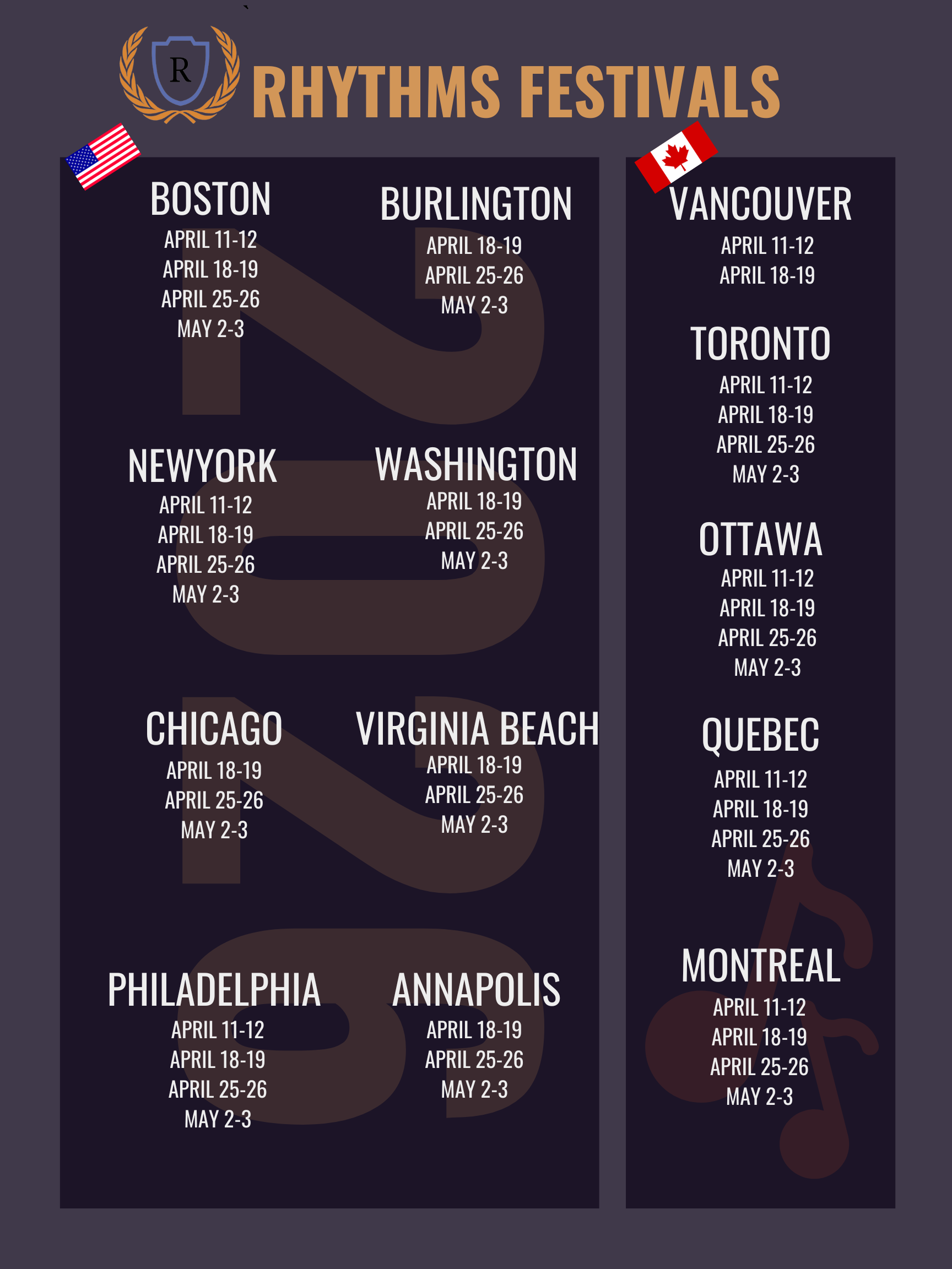 2026 Destinations et dates